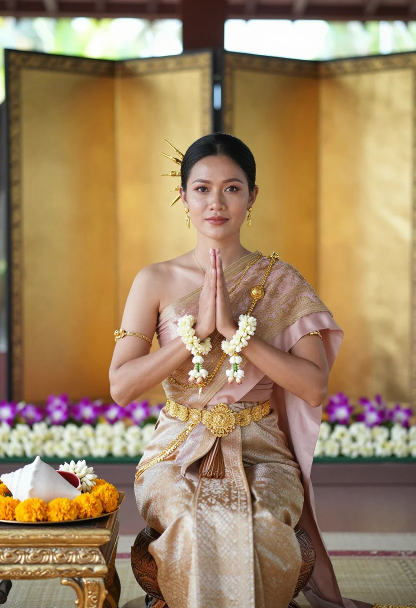 AI chut thai sample — portrait of a woman, half-length seated portrait of a Thai w