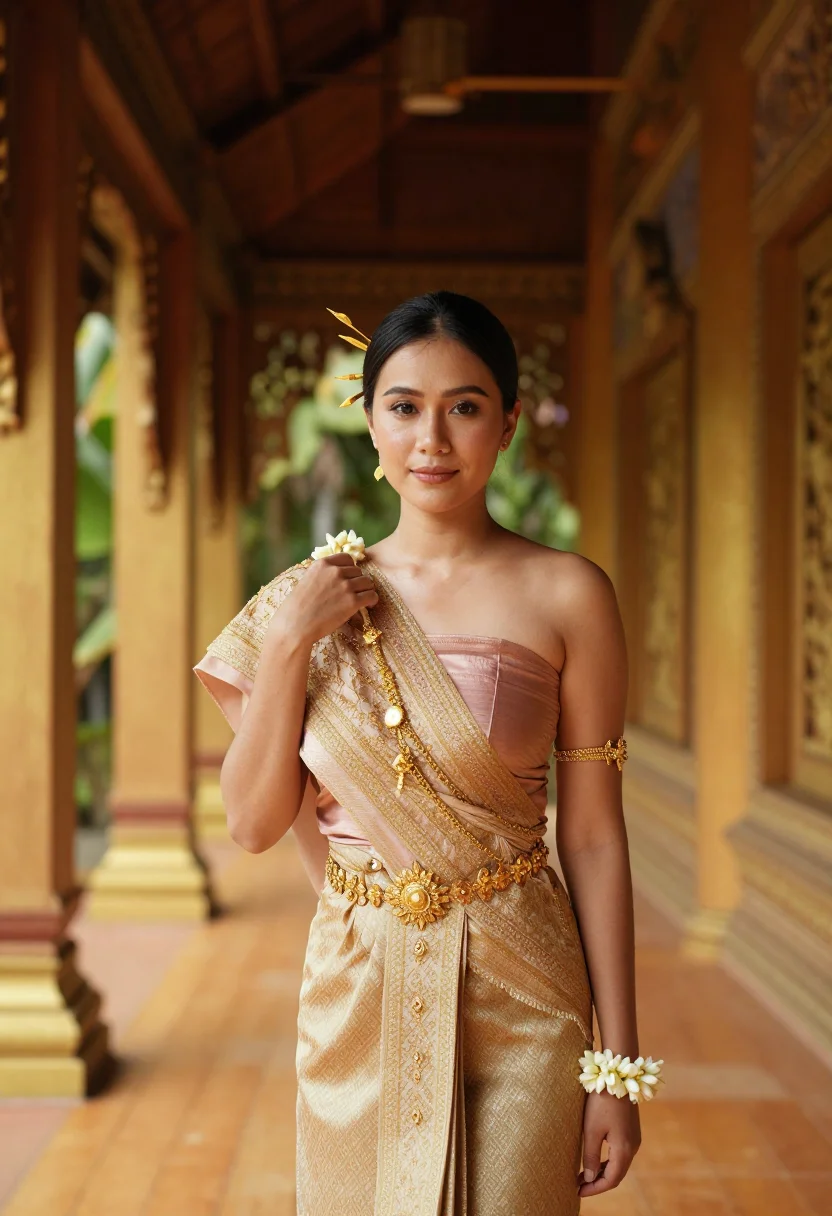 AI chut thai sample — portrait of a woman, chest-up portrait of a Thai woman with