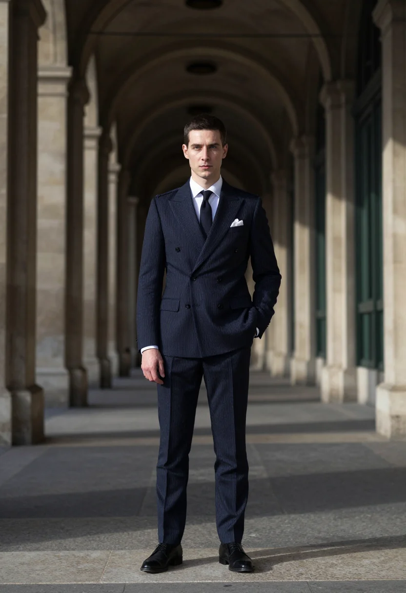 AI cifonelli paris sample — portrait of a man, full-length portrait of a French man in h