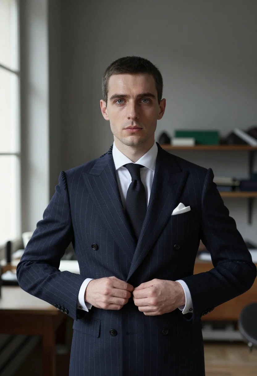 AI cifonelli paris sample — portrait of a man, chest-up portrait of a French man in his