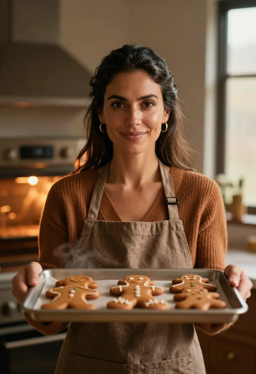 AI cinnamon kitchen brown sample — portrait of a woman, chest-up portrait of a woman around thi