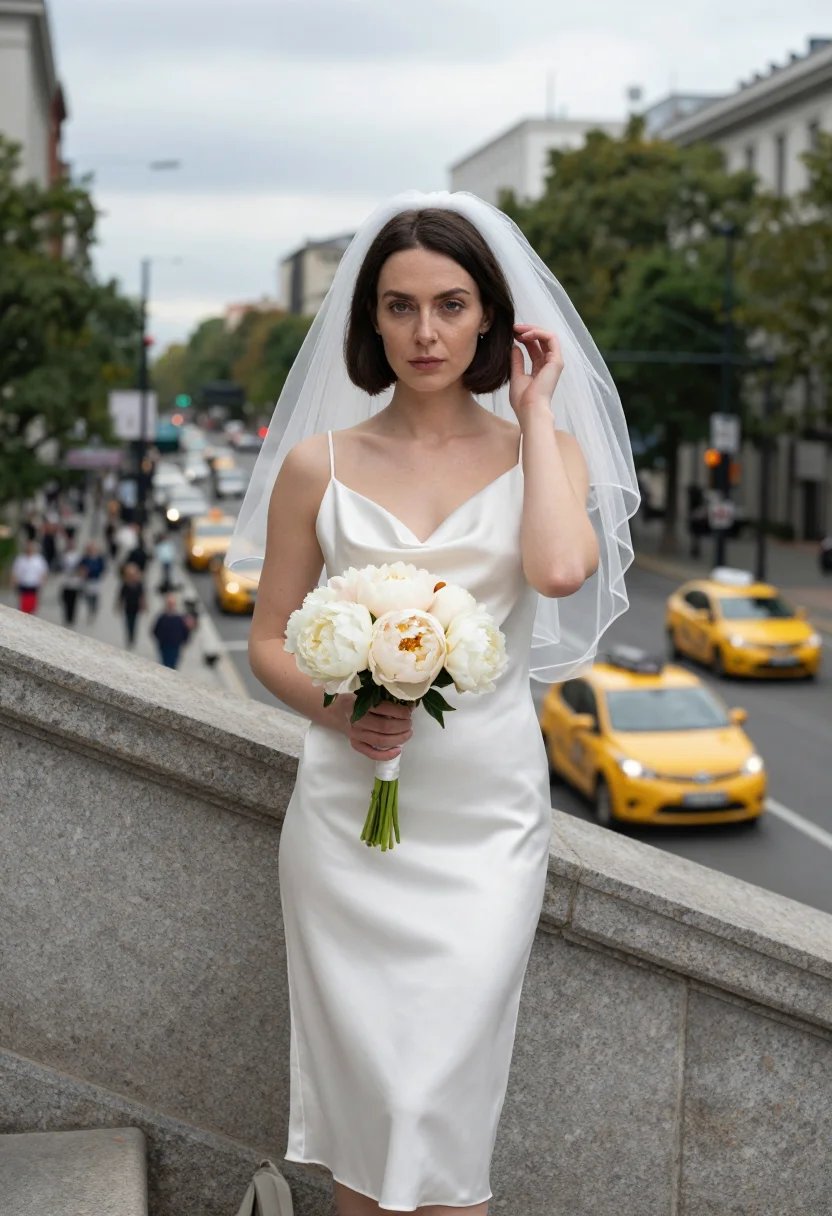 AI city hall bride sample — portrait of a woman, half-length portrait of a Western-Europ