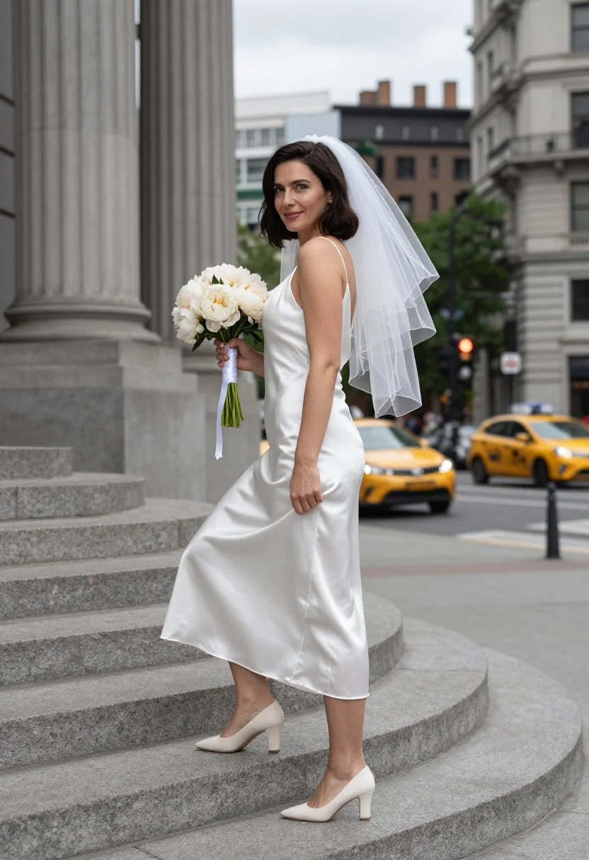 AI city hall bride sample — portrait of a woman, full-length portrait of a Western-Europ