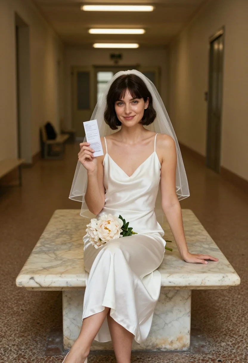 AI city hall bride sample — portrait of a woman, three-quarter-length portrait of a West