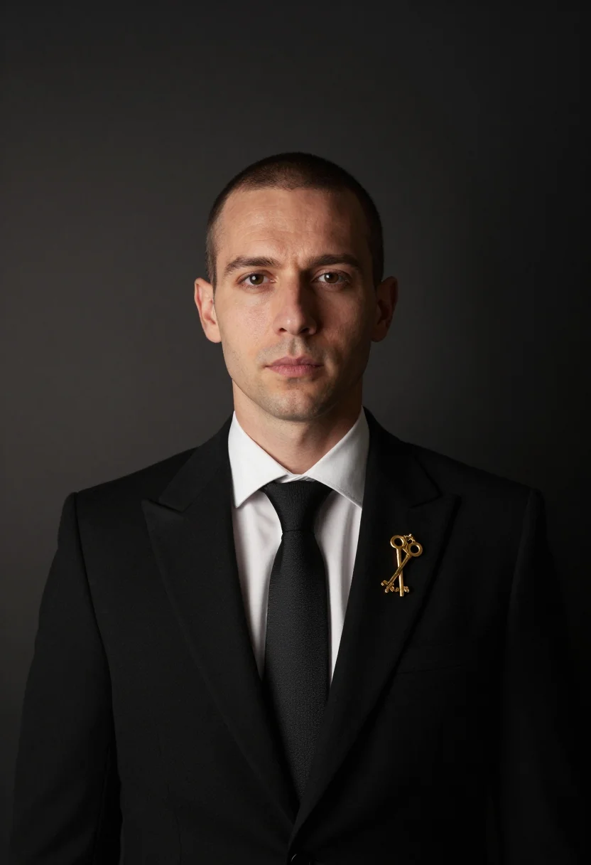 AI clefs dor sample — portrait of a man, a tight head-and-shoulders portrait of a