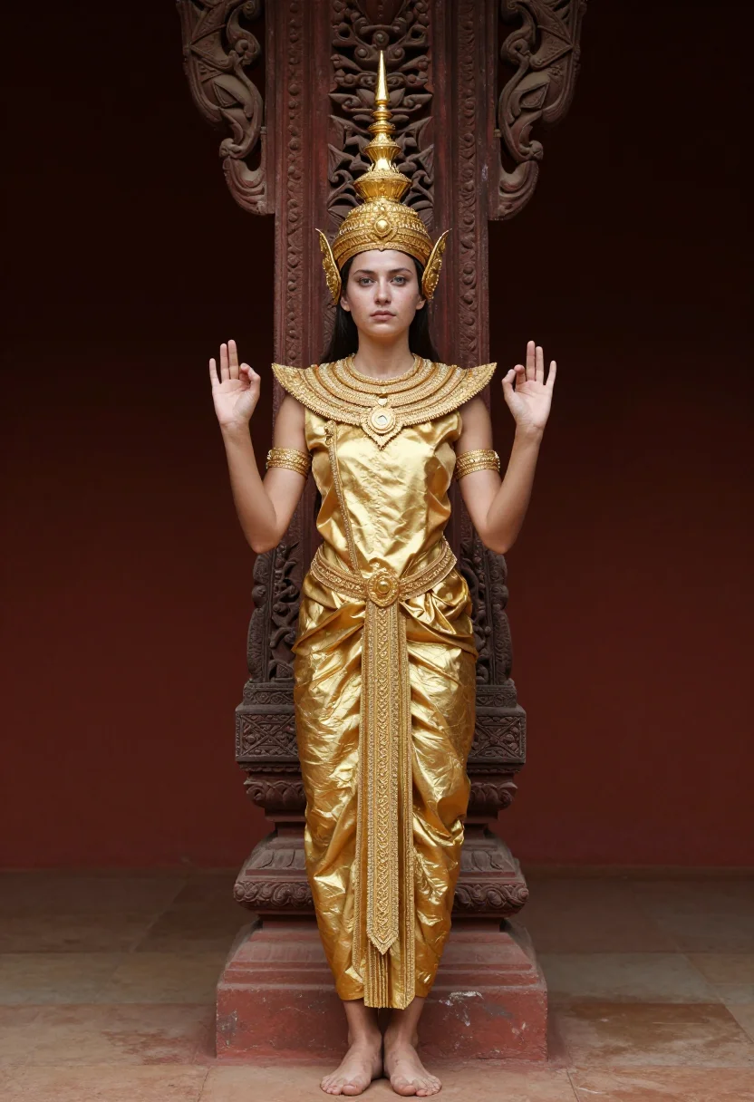 AI cleo de merode sample — portrait of a woman, full-length frontal portrait of a Weste