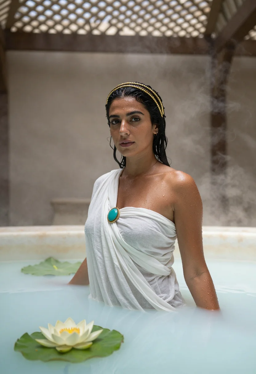 AI cleopatra sample — portrait of a woman, half-length portrait of a Mediterranean