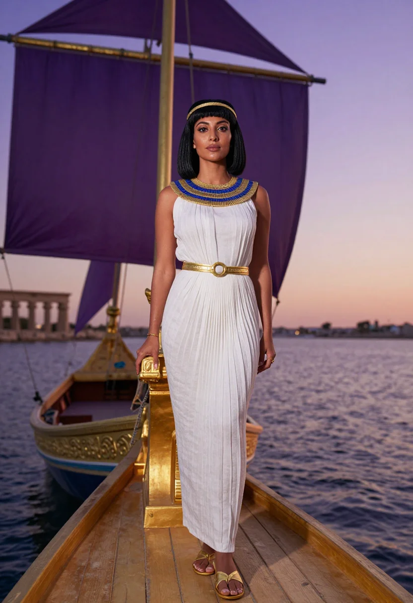AI cleopatra sample — portrait of a woman, full-length portrait of a Mediterranean