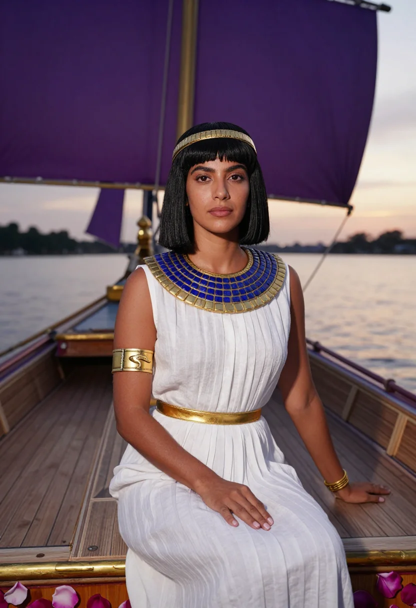AI cleopatra sample — portrait of a woman, half-length portrait of a Mediterranean