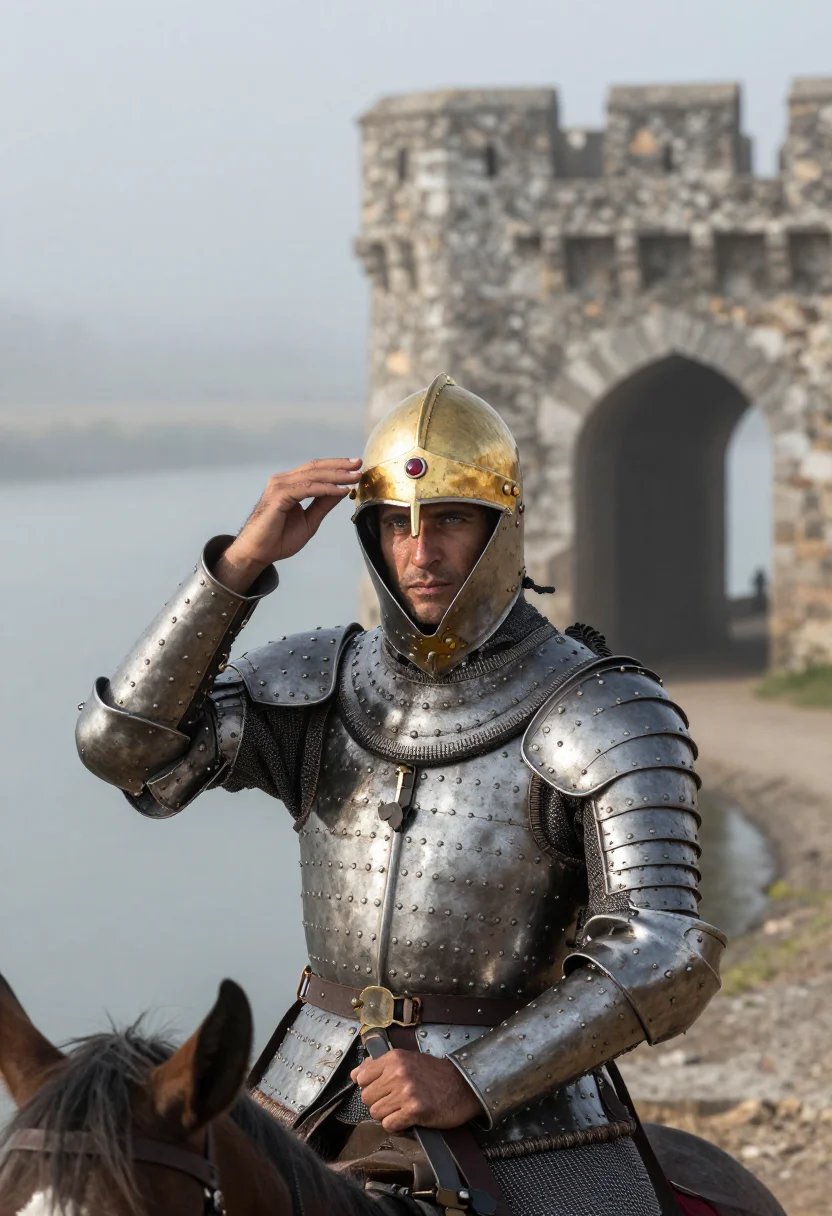 AI clibanarius sample — portrait of a man, chest-up portrait of a Mediterranean man