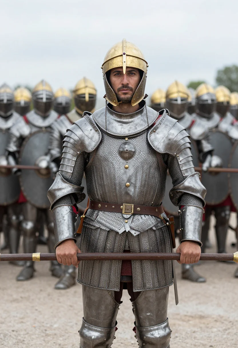 AI clibanarius sample — portrait of a man, half-length portrait of a Mediterranean m