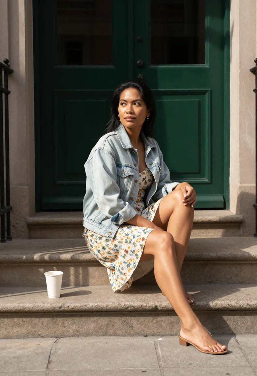AI coffee walk sample — portrait of a woman, full-length portrait of a Southeast-Asi