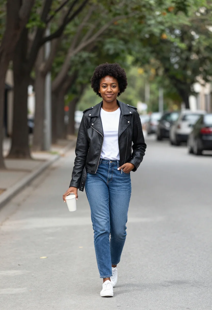 AI coffee walk sample — portrait of a woman, full-length portrait of a Black woman w