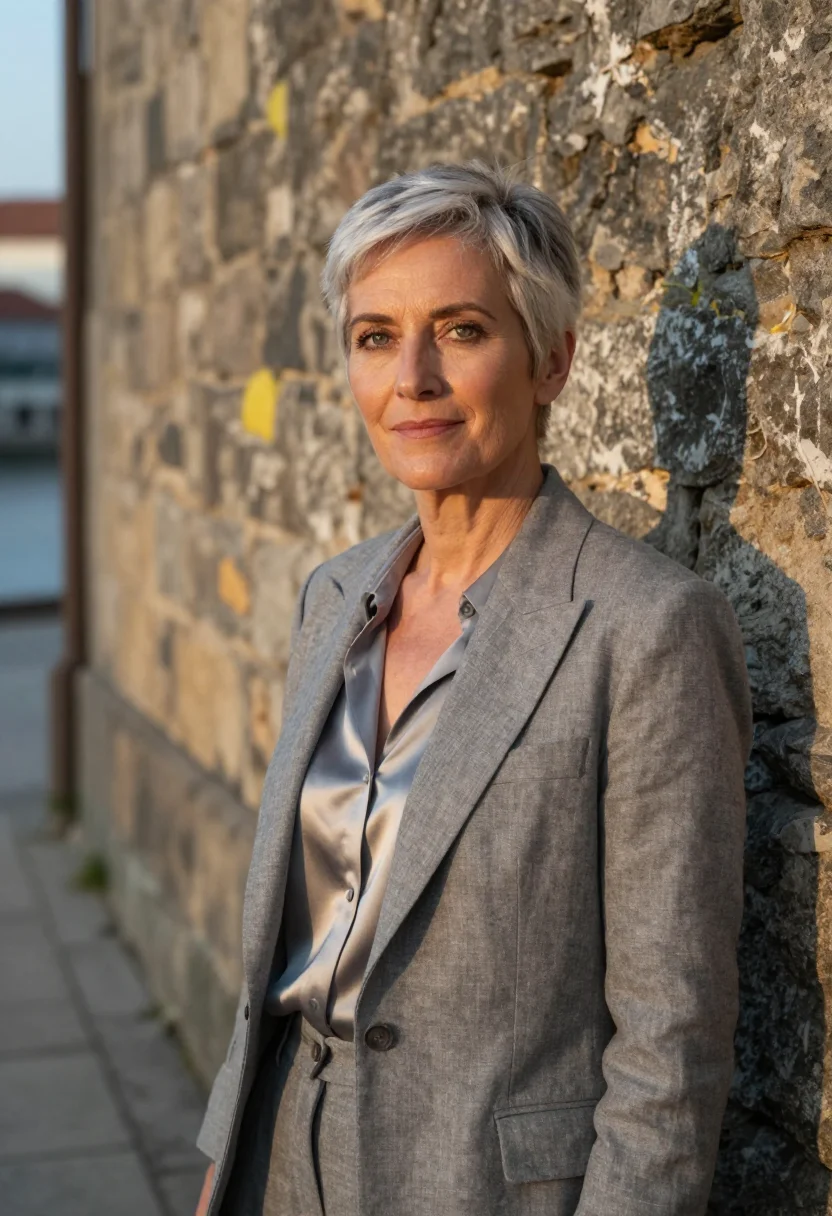 AI colonia del sacramento hotelier cobble sycamore sample — portrait of a woman, a hotelier in her mid-fifties with fair