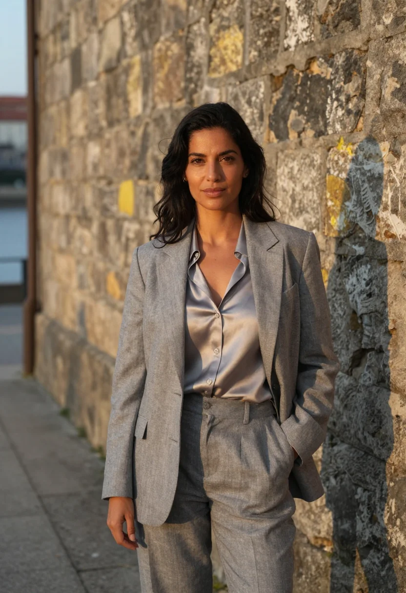 AI colonia del sacramento hotelier cobble sycamore sample — portrait of a woman, a hotelier in her late thirties with wa
