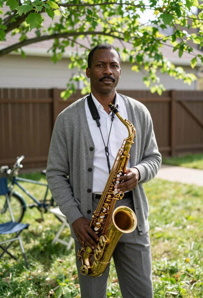AI coltrane sample — portrait of a man, three-quarter-length portrait of a Black