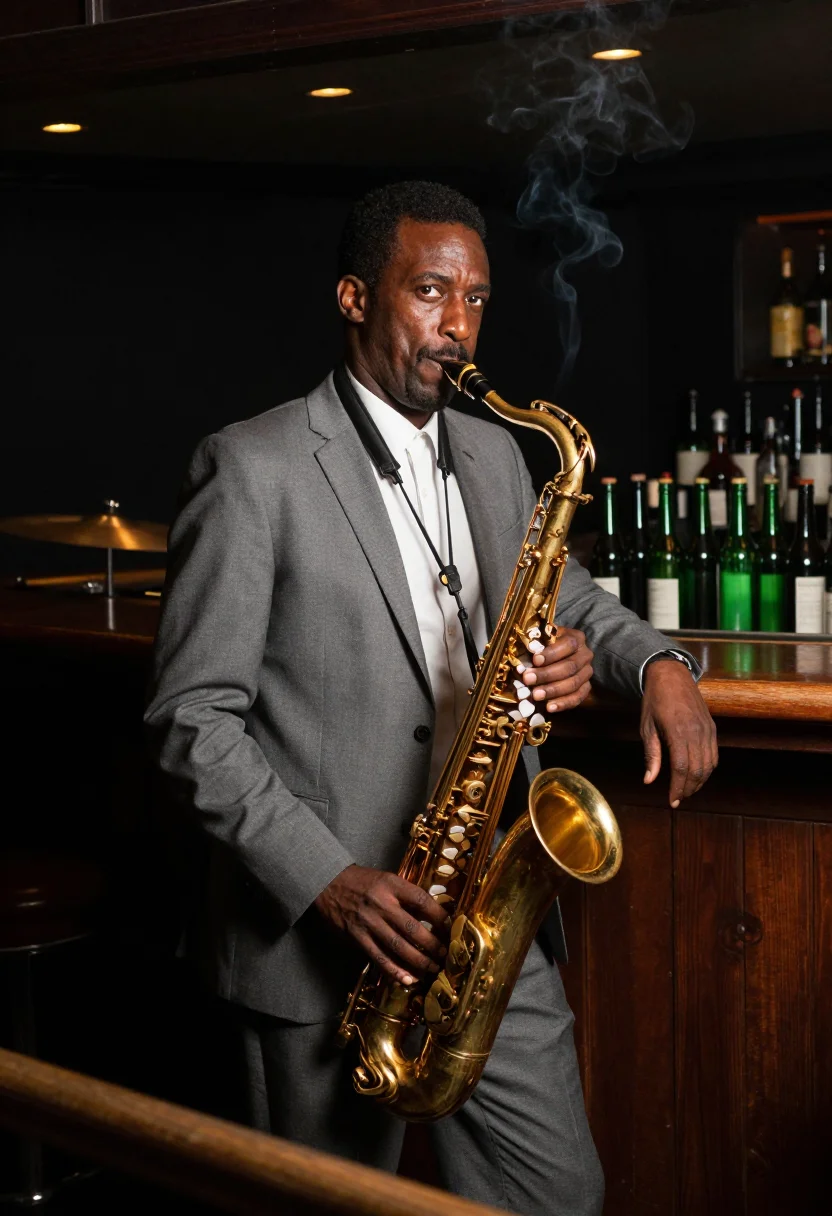 AI coltrane sample — portrait of a man, three-quarter-length portrait of a Black