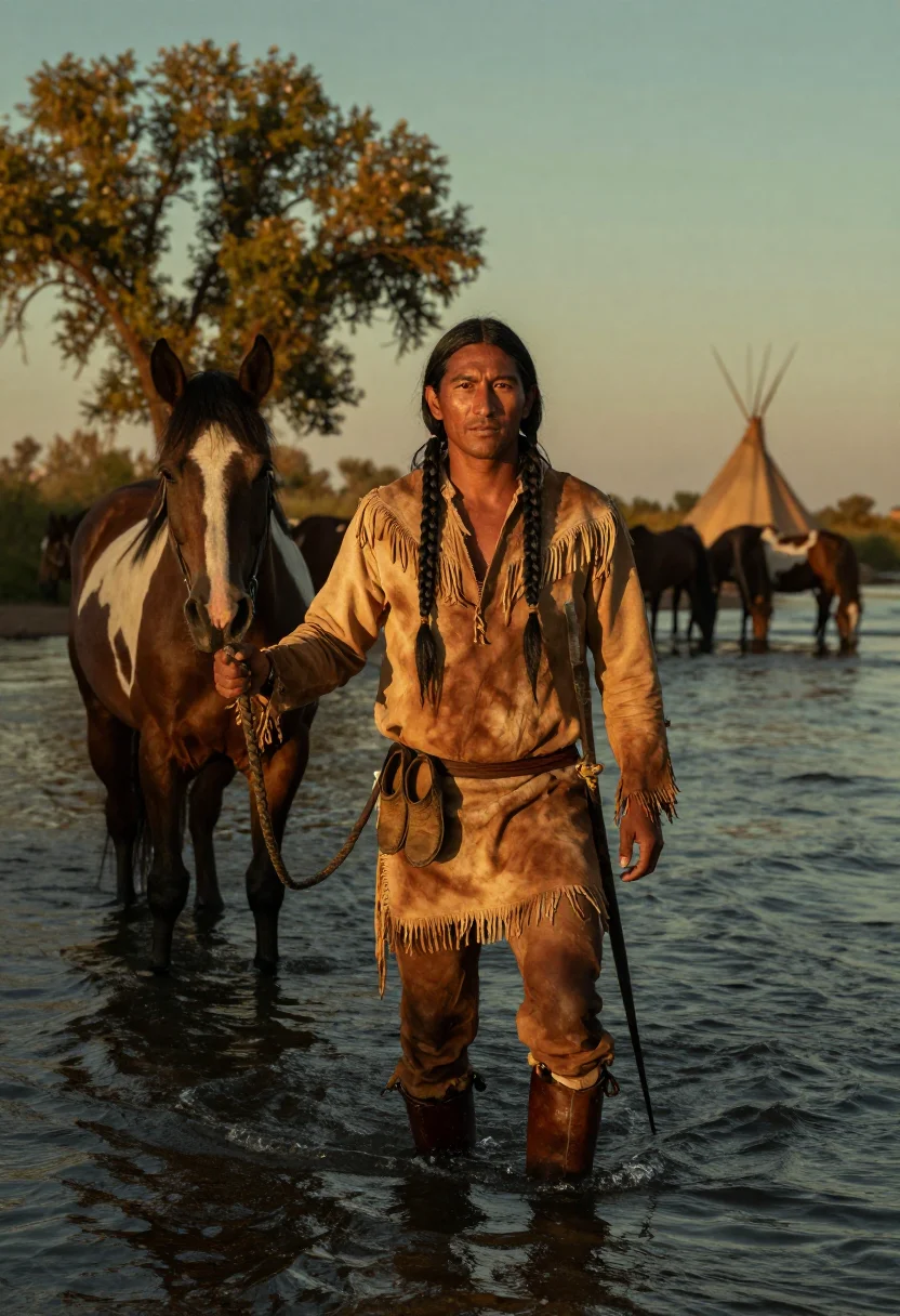 AI comanche moon sample — portrait of a man, full-length portrait of a Comanche man wi