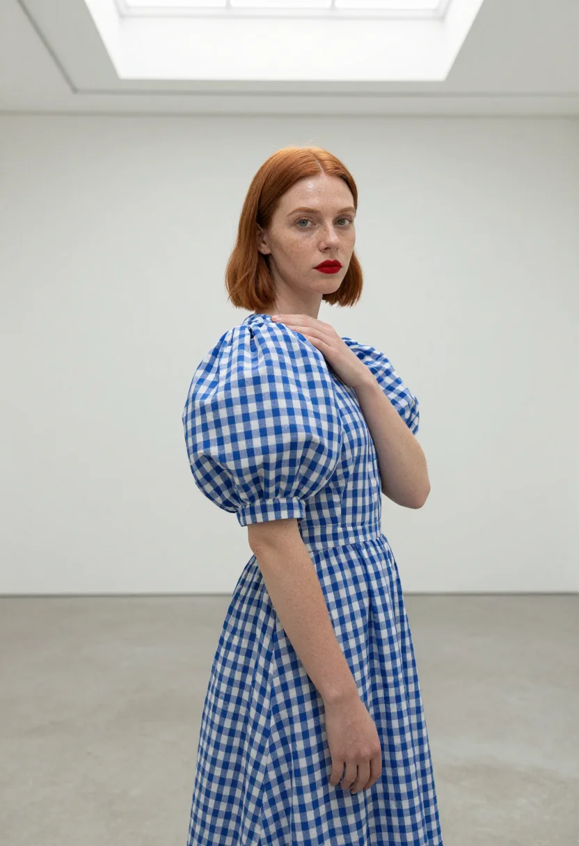 AI comme des garcons sample — portrait of a woman, half-length portrait of a Western-Europ