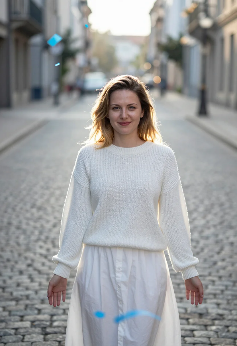AI confetti sample — portrait of a woman, half-length portrait of a woman in her