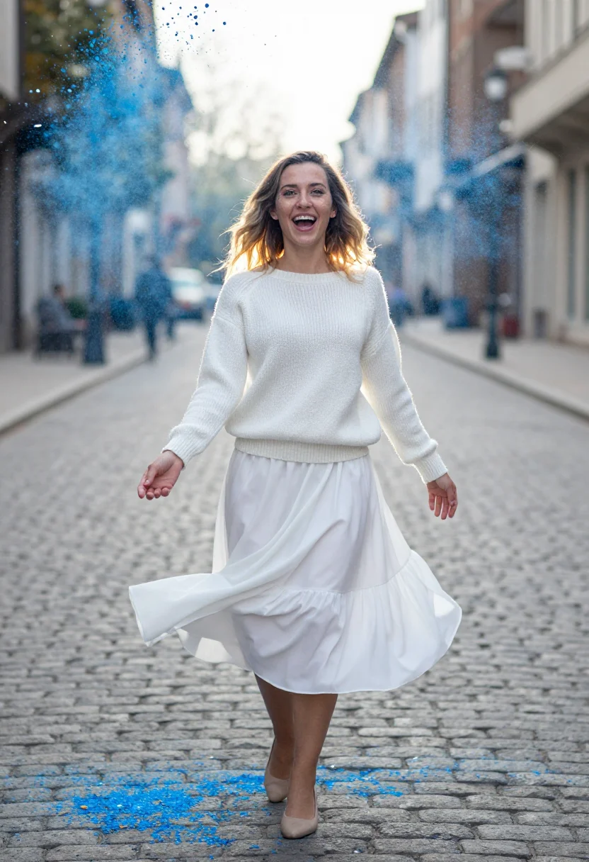 AI confetti sample — portrait of a woman, full-length portrait of a woman in her
