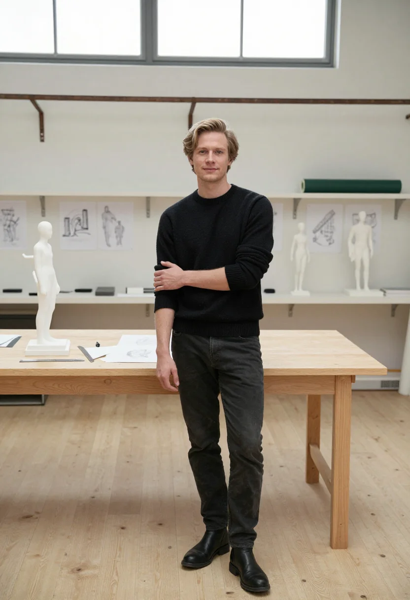 AI copenhagen tegnestue sample — portrait of a man, full-length portrait of a Danish man in h
