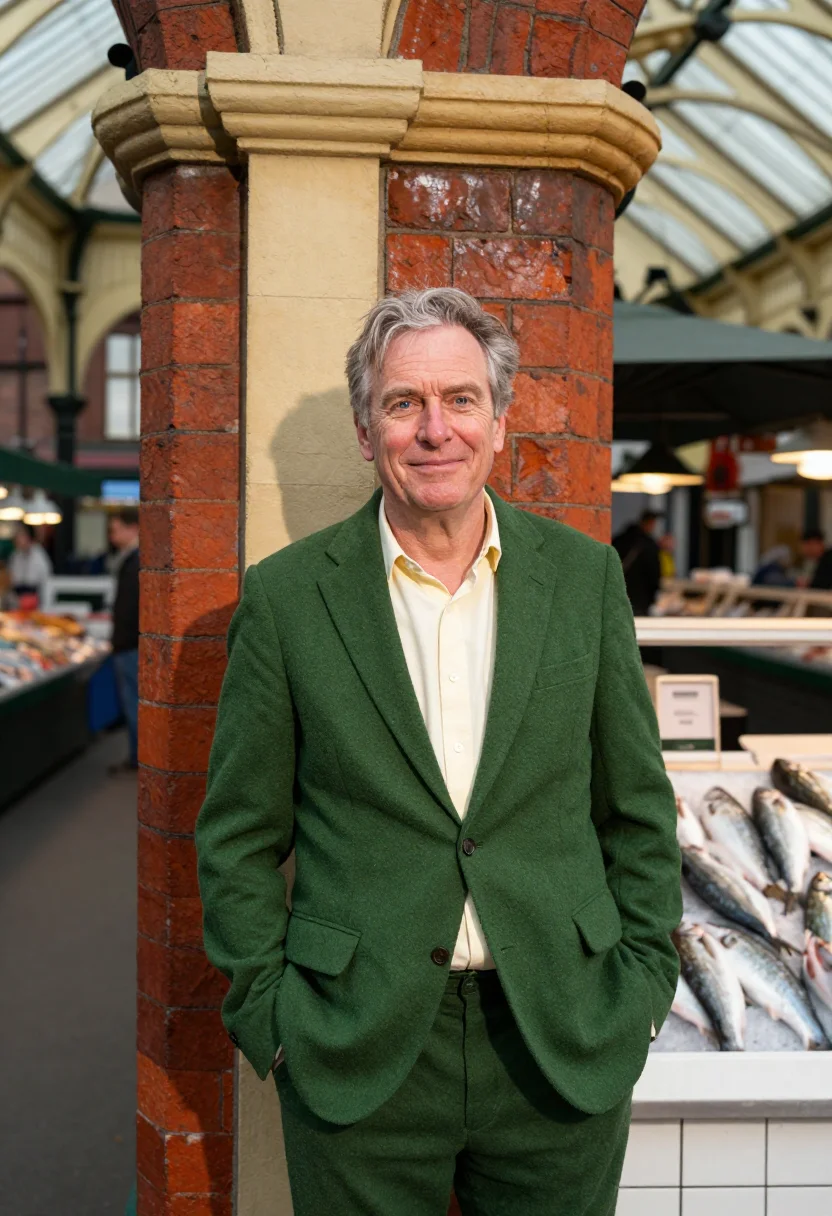 AI cork english market restaurateur palette sample — portrait of a restaurateur, a man of Irish descent in his la