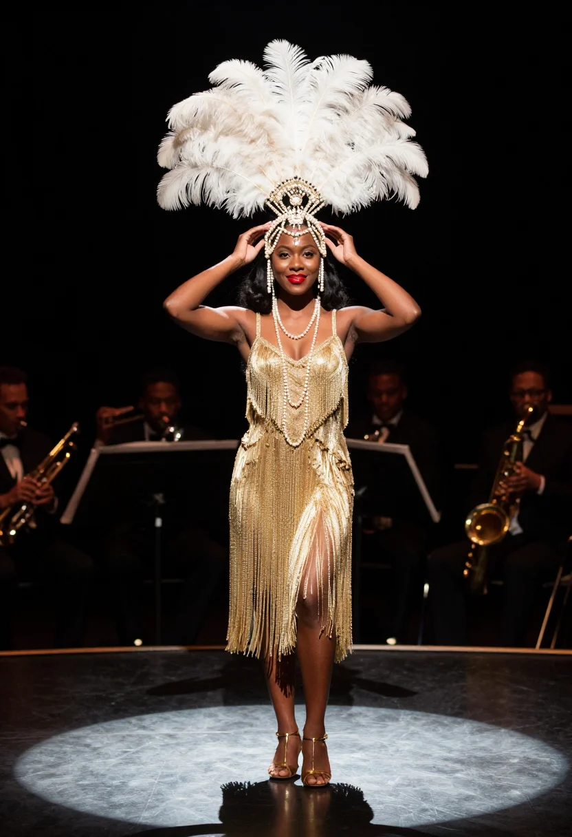 AI cotton club nye sample — portrait of a woman, a three-quarter-length frontal photogra