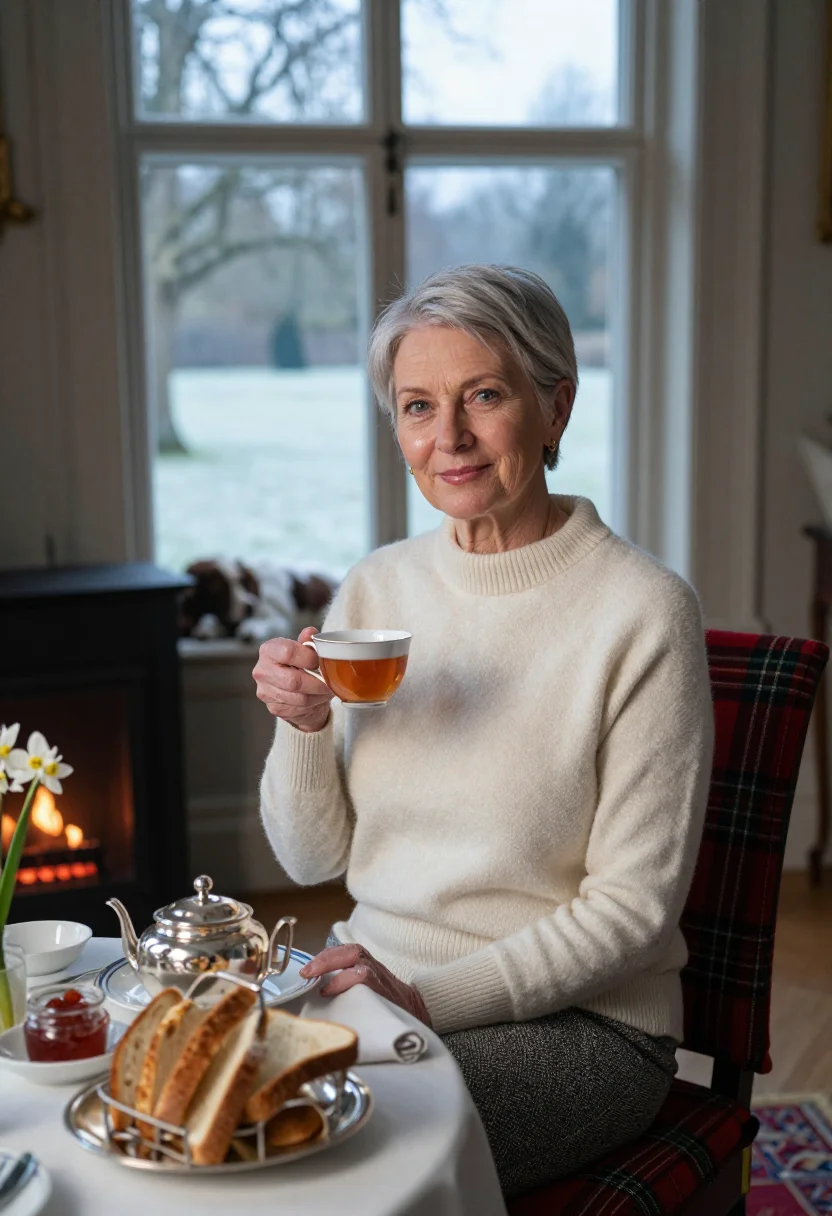 AI country house christmas sample — portrait of a woman, half-length portrait of a woman of West