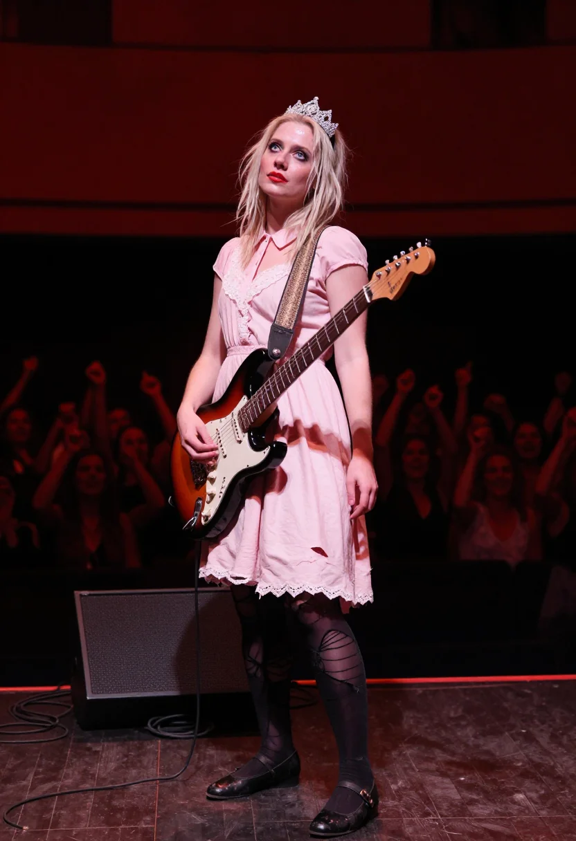 AI courtney love live through this sample — portrait of a woman, three-quarter-length portrait of a West