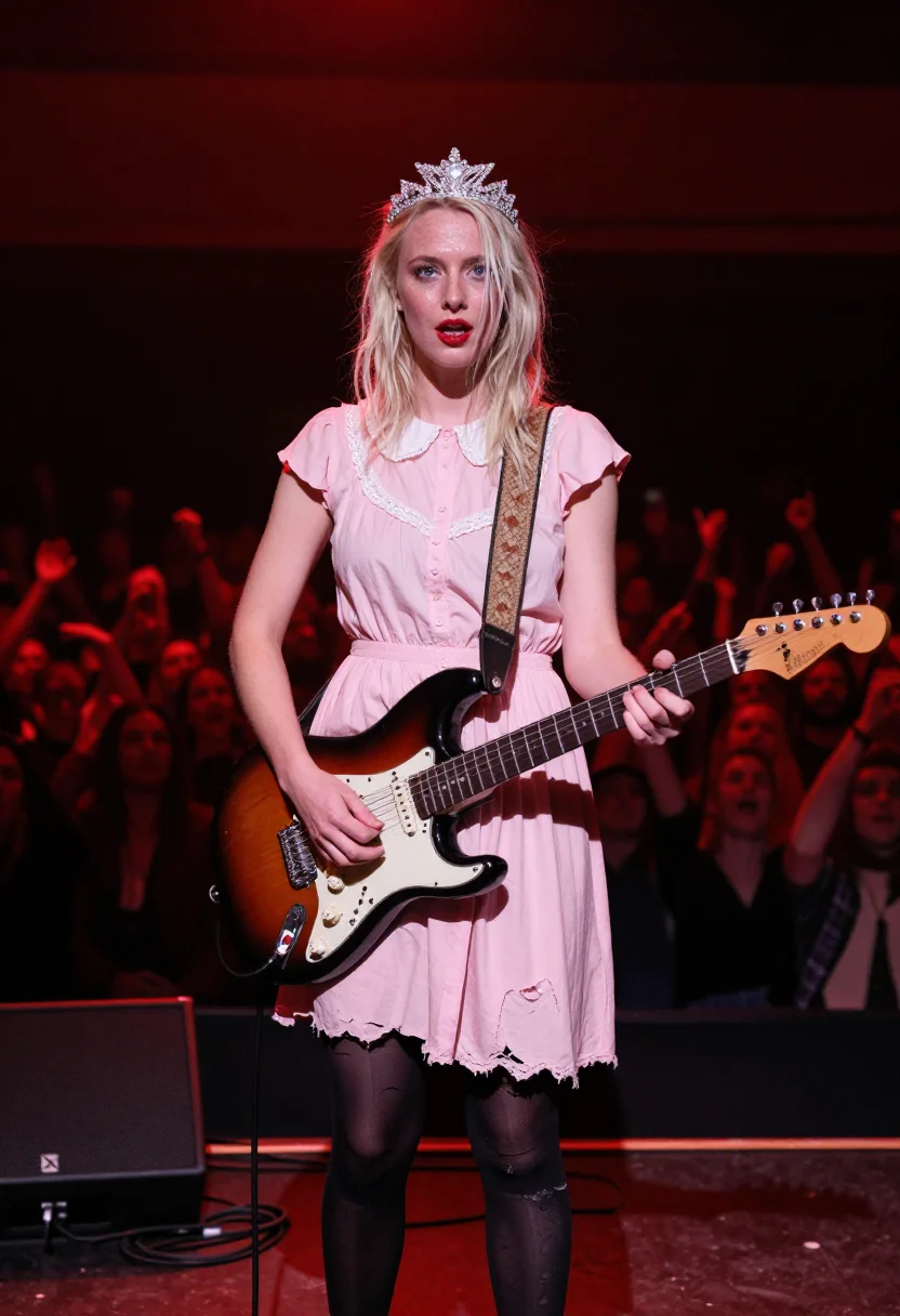AI courtney love live through this sample — portrait of a woman, close half-length portrait of a Western