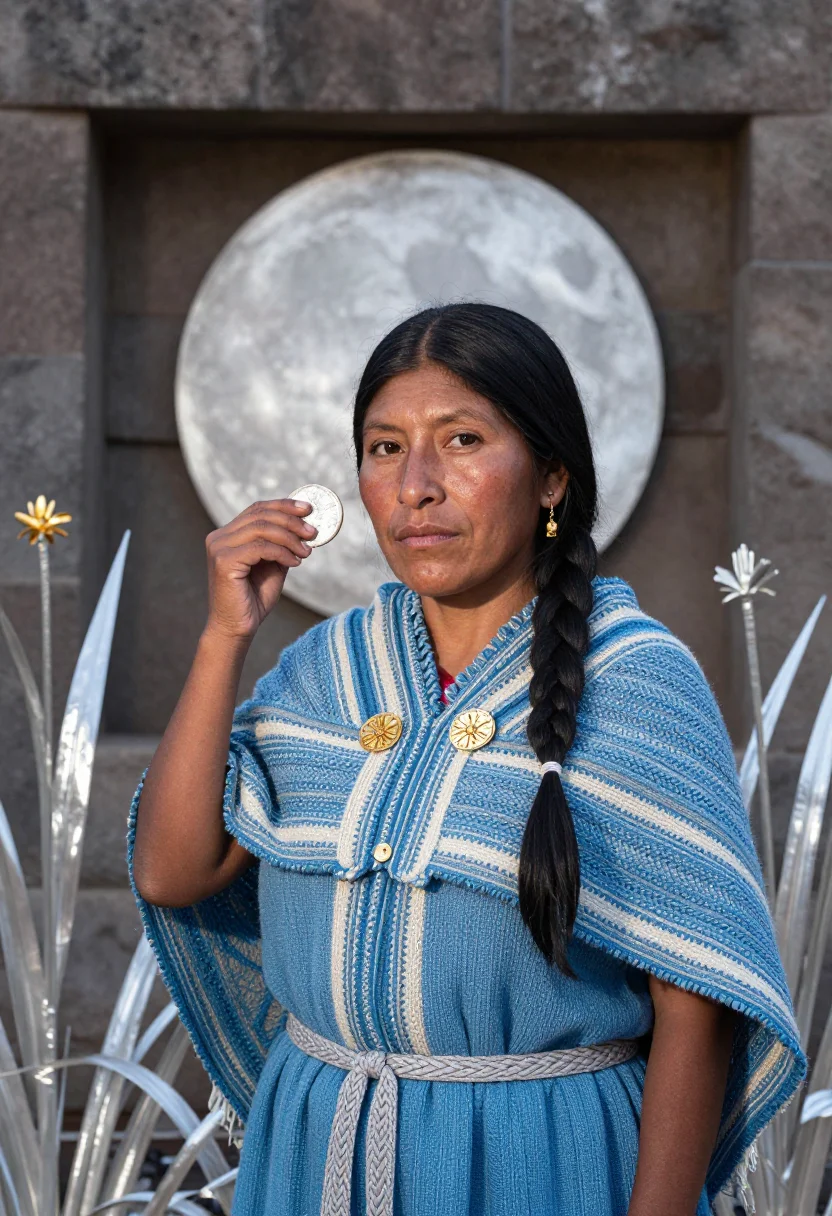 AI coya sample — portrait of a woman, half-length portrait of an Andean Quech