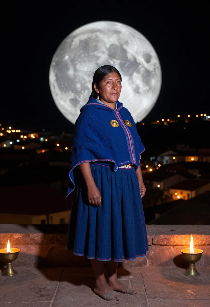 AI coya sample — portrait of a woman, full-length portrait of an Andean Quech