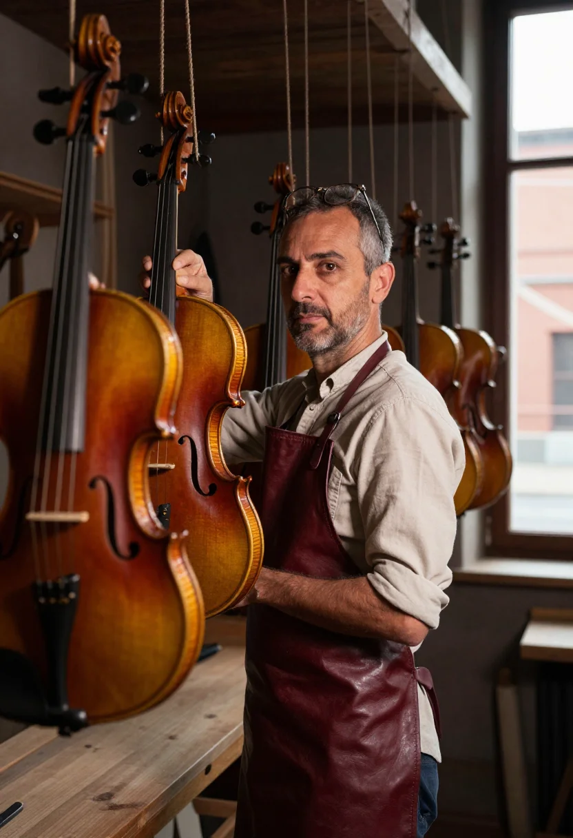 AI cremona luthier sample — portrait of a man, half-length portrait of an Italian man in