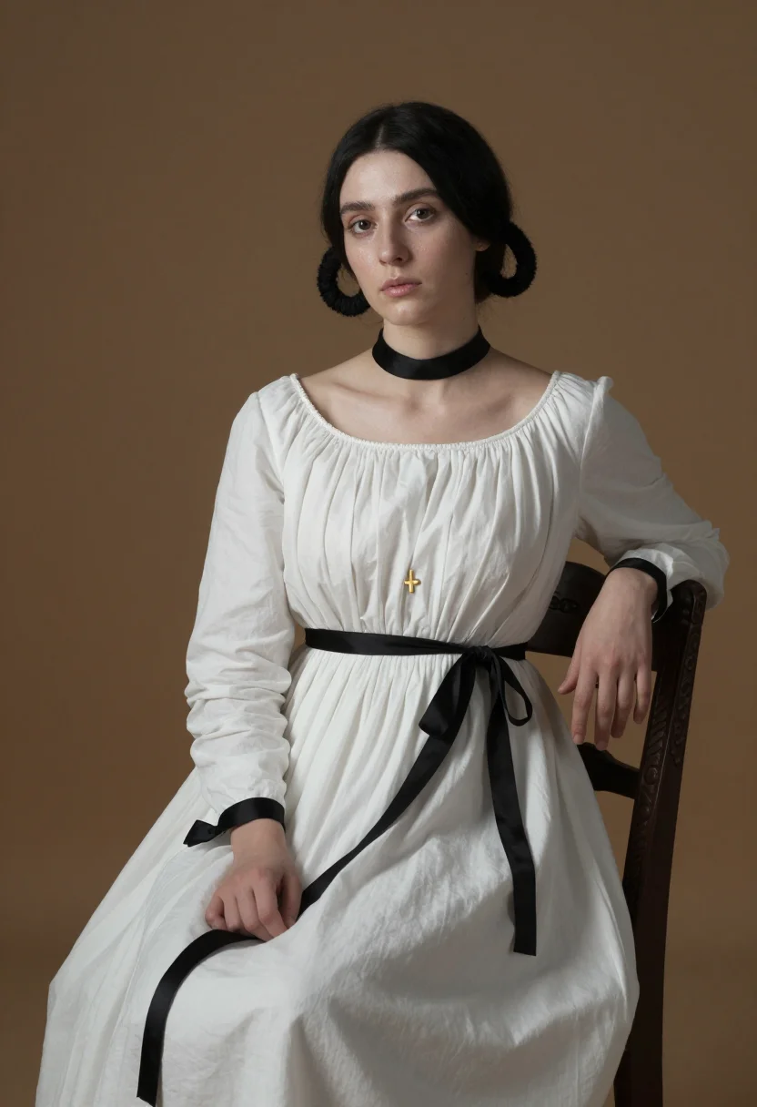 AI cristina belgiojoso sample — portrait of a woman, a Western-European woman in her early t