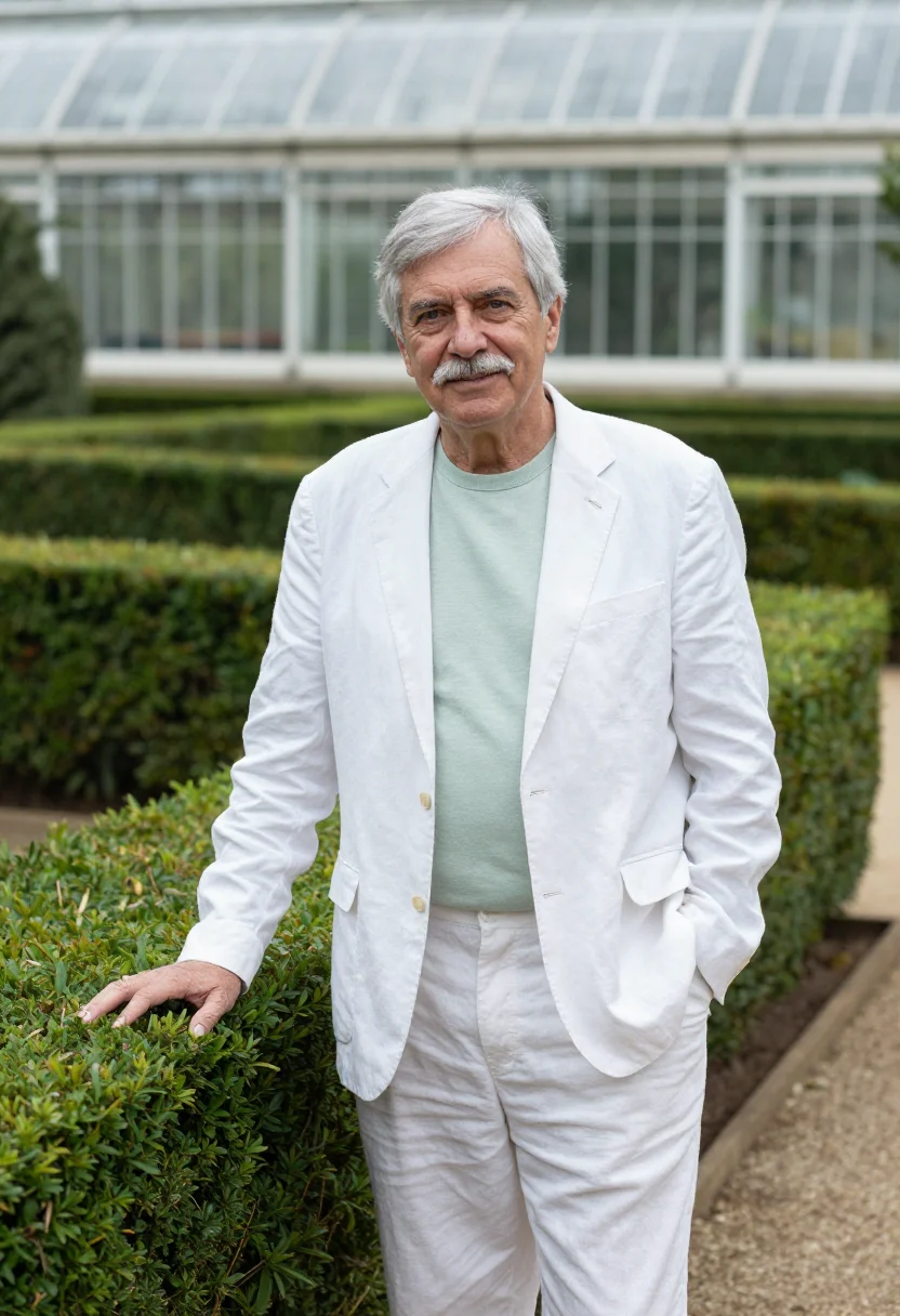 AI curitiba urban planner glass greenhouse sample — portrait of a man, a Brazilian urban planner of Ukrainian de