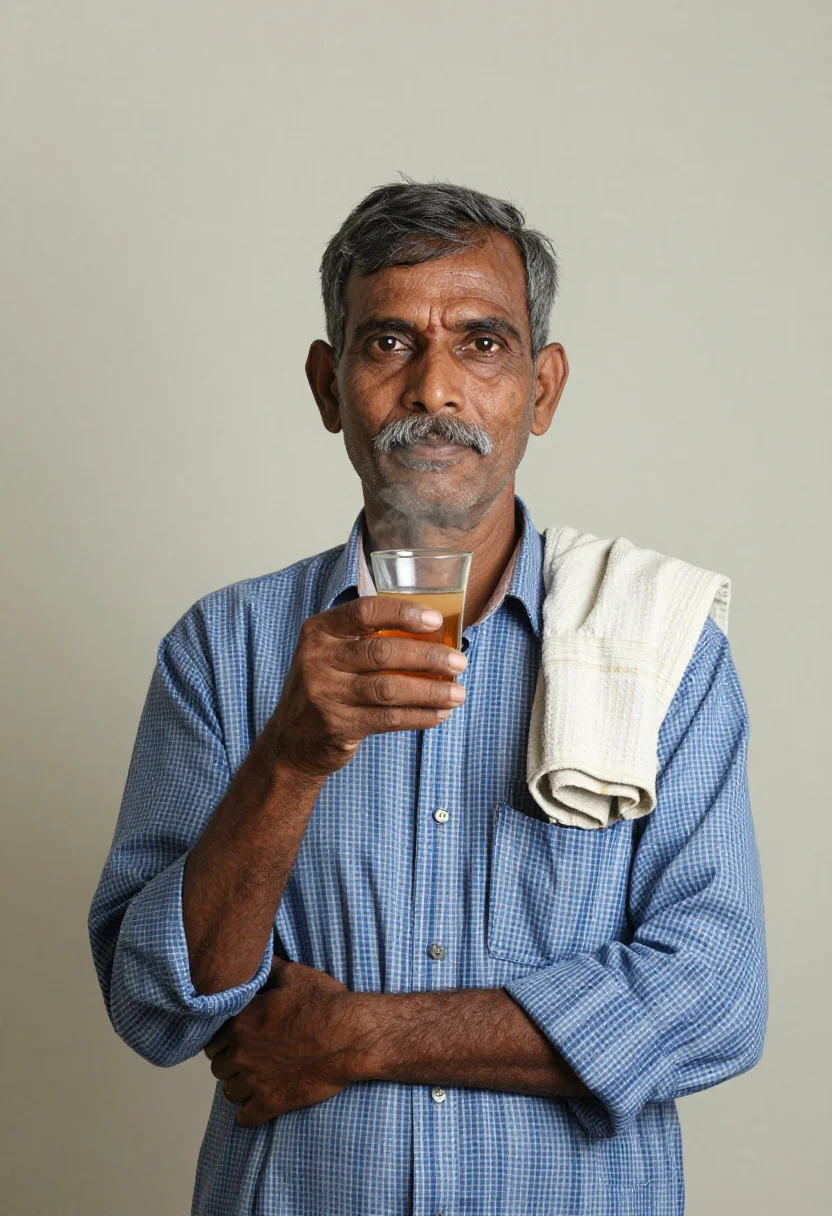 AI cutting chai sample — portrait of a man, half-length portrait of an Indian man in