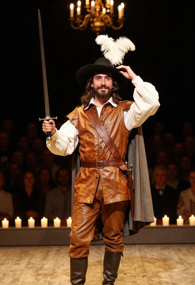 AI cyrano sample — portrait of a man, three-quarter-length portrait of a man of