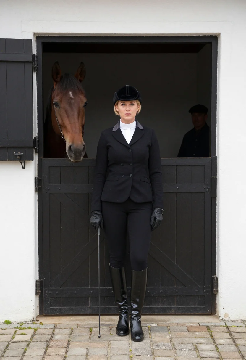 AI cz guest sample — portrait of a woman, a full-length photograph at a stable do