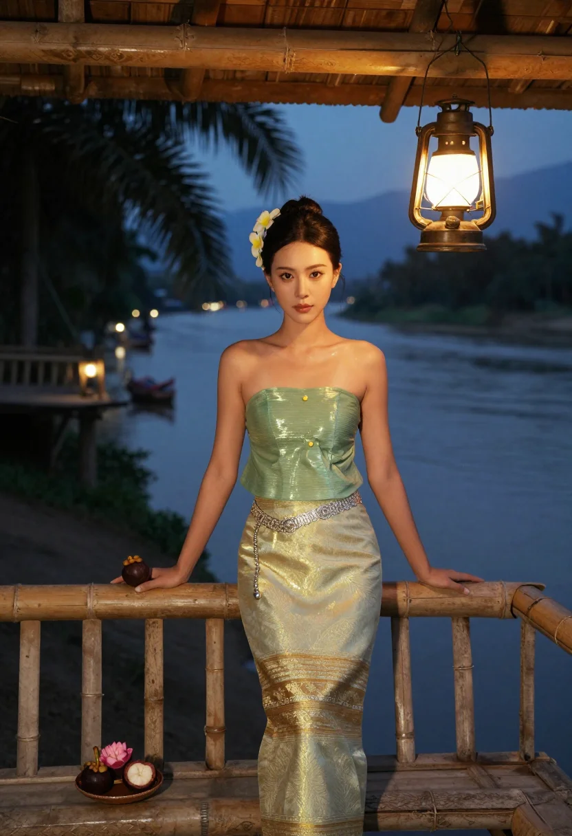 AI dai sarong sample — portrait of a woman, three-quarter-length portrait of a Dai