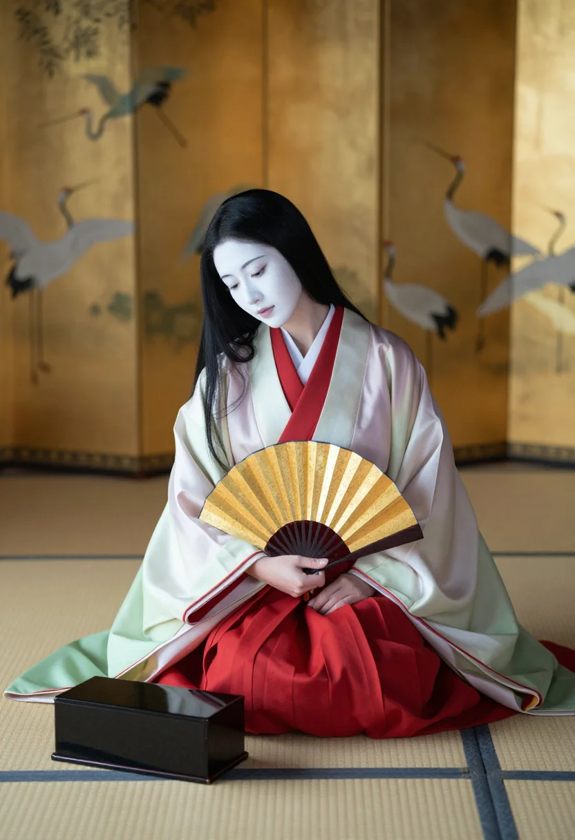 AI daimyo court sample — portrait of a woman, chest-up portrait of a Japanese woman i