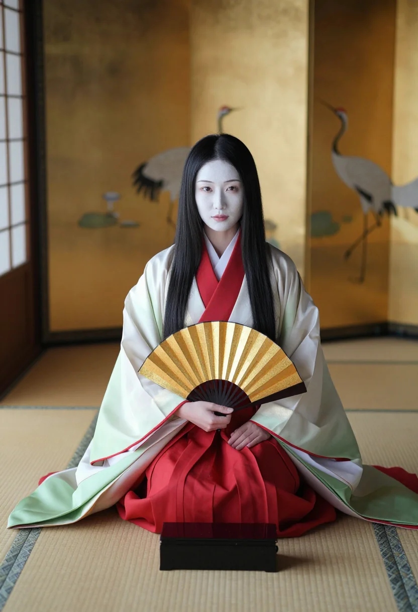 AI daimyo court sample — portrait of a woman, full-length portrait of a Japanese woma