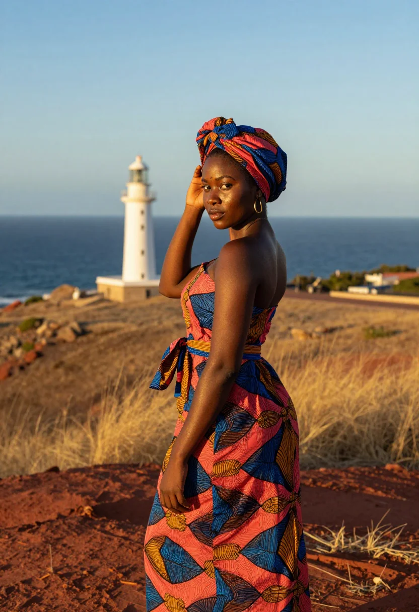 AI dakar almadies sample — portrait of a designer, waist-up portrait of a Senegalese wo