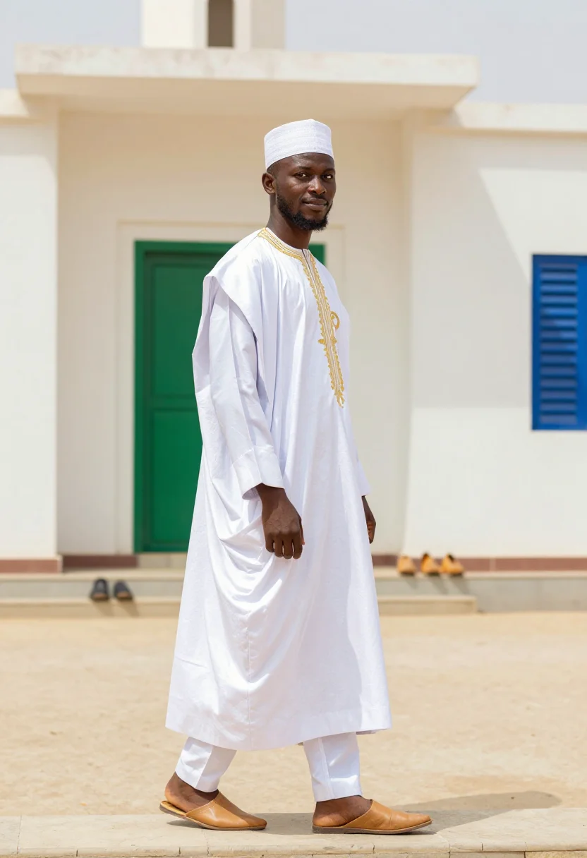 AI dakar grand boubou sample — portrait of a man, full-length portrait of a Senegalese man