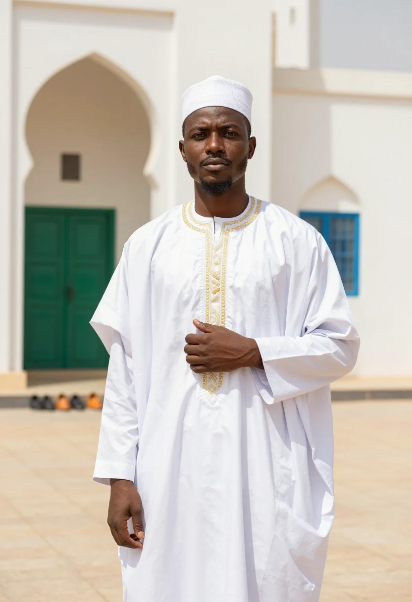 AI dakar grand boubou sample — portrait of a man, chest-up portrait of a Senegalese man in