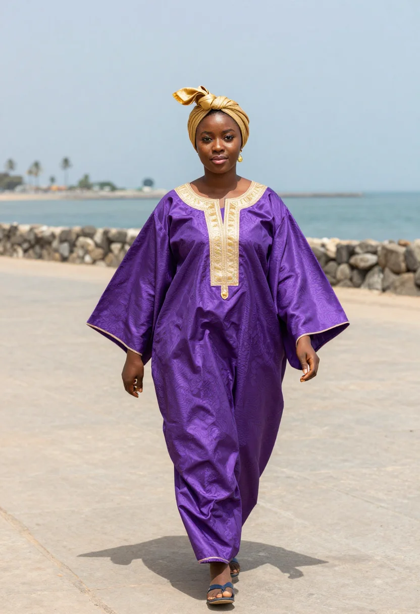 AI dakar moussor sample — portrait of a woman, full-length walking portrait of a Seneg