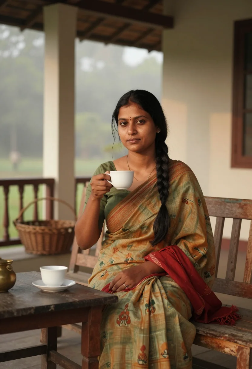 AI darjeeling plucker sample — portrait of a woman, half-length portrait of a Nepali-Indian