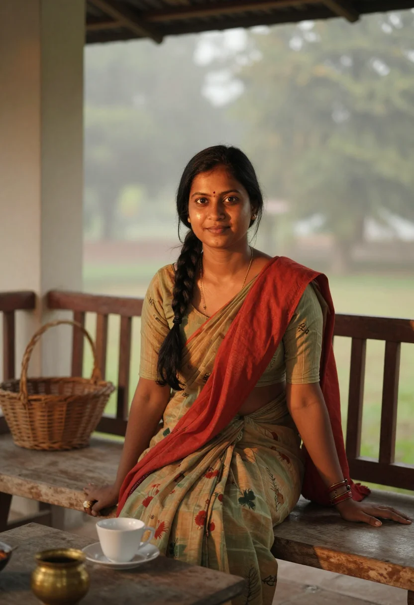 AI darjeeling plucker sample — portrait of a woman, half-length portrait of a Nepali-Indian