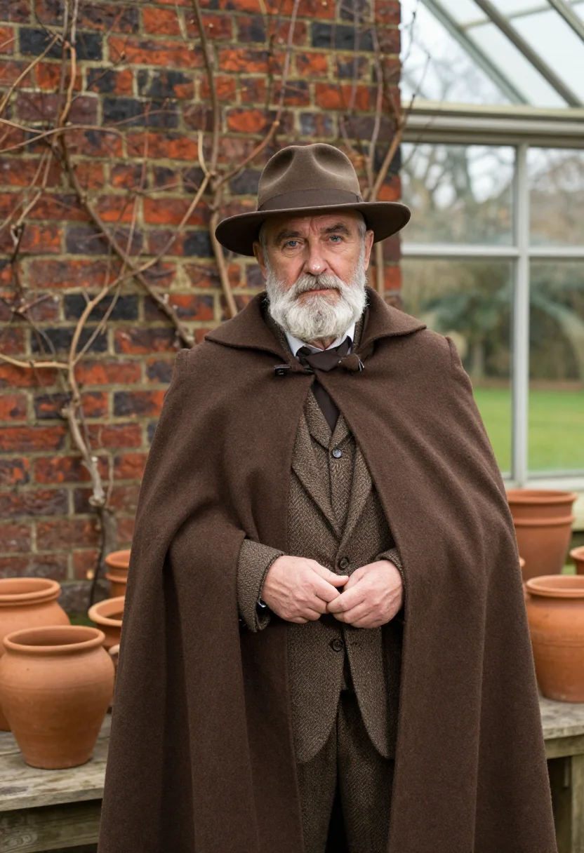 AI darwin down house sandwalk bracken sample — portrait of a man, framed half-length from the head to the h