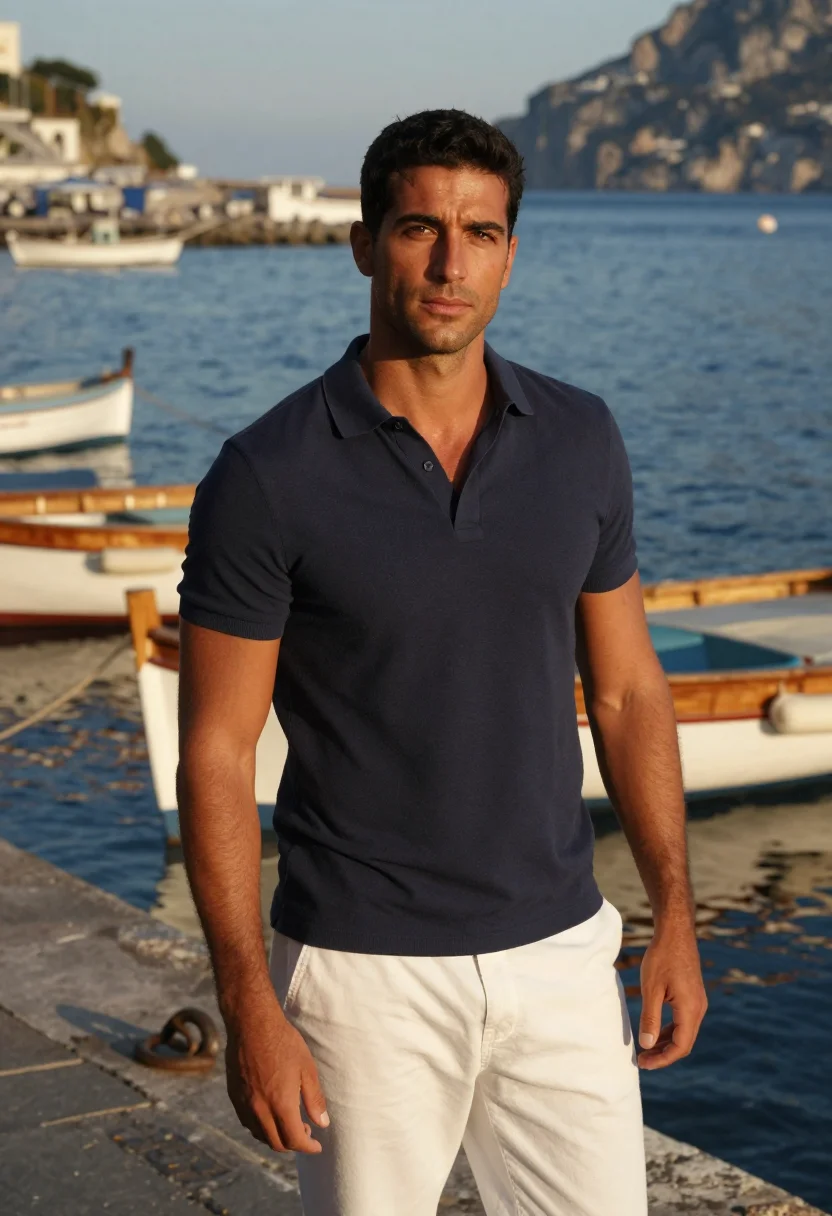 AI david gandy light blue sample — portrait of a man, close half-length portrait of a Western-E